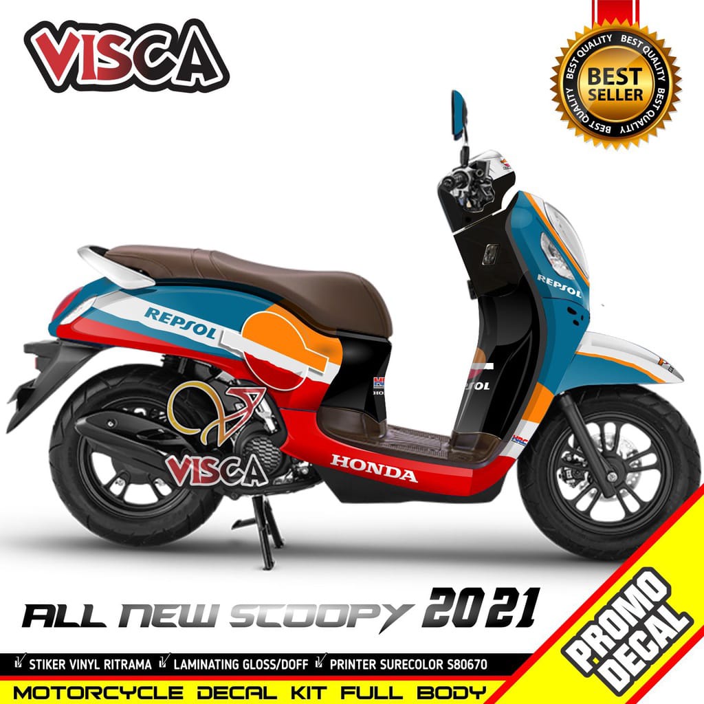 COD / Bayar Ditempta Decal Scoopy 2021 Striping Fullbody Scoopy 2021StikerMotor Honda Scoopy 2021 Re