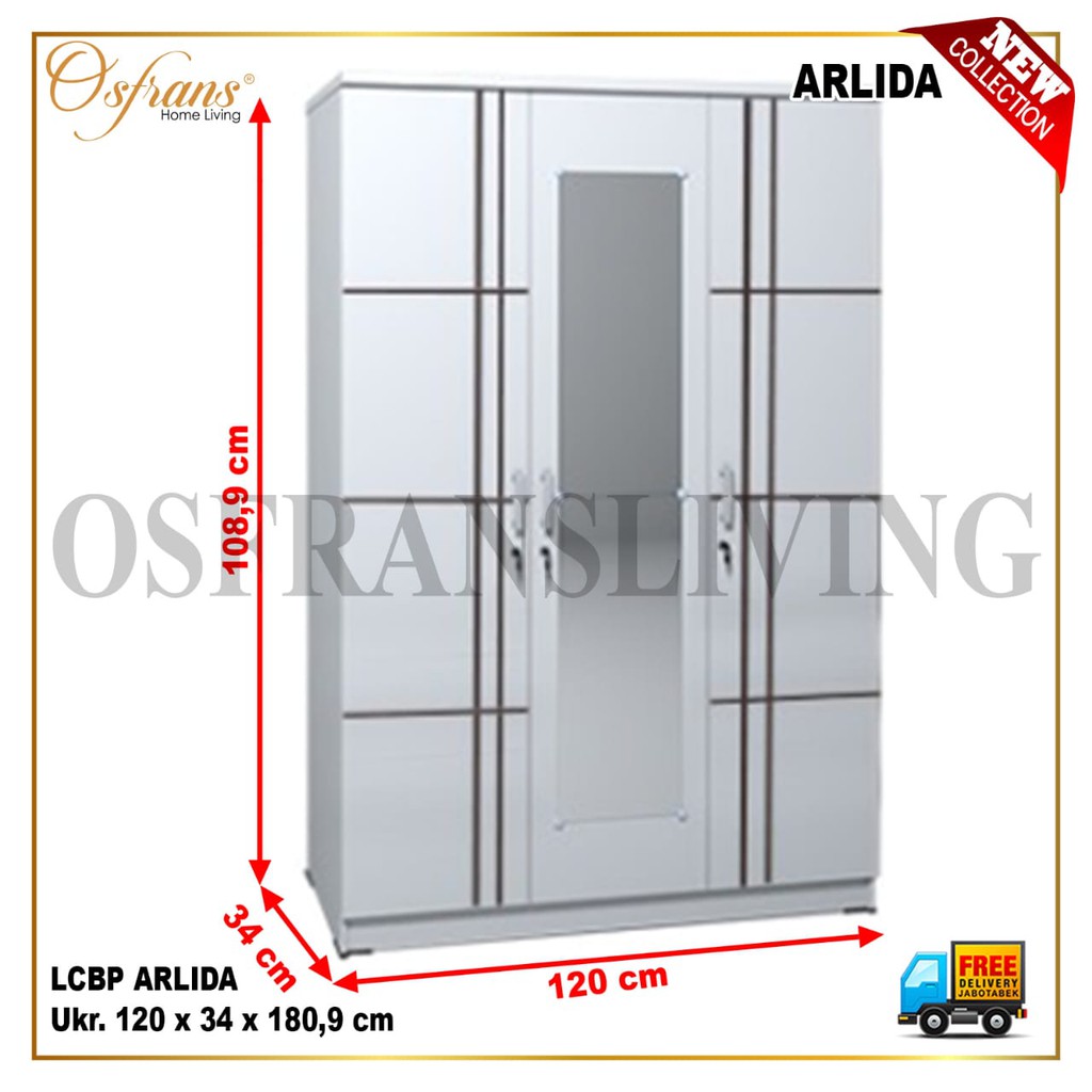 Olympic g star Lemari Pakaian Putih Minimalis Lemari Baju Full Cermin