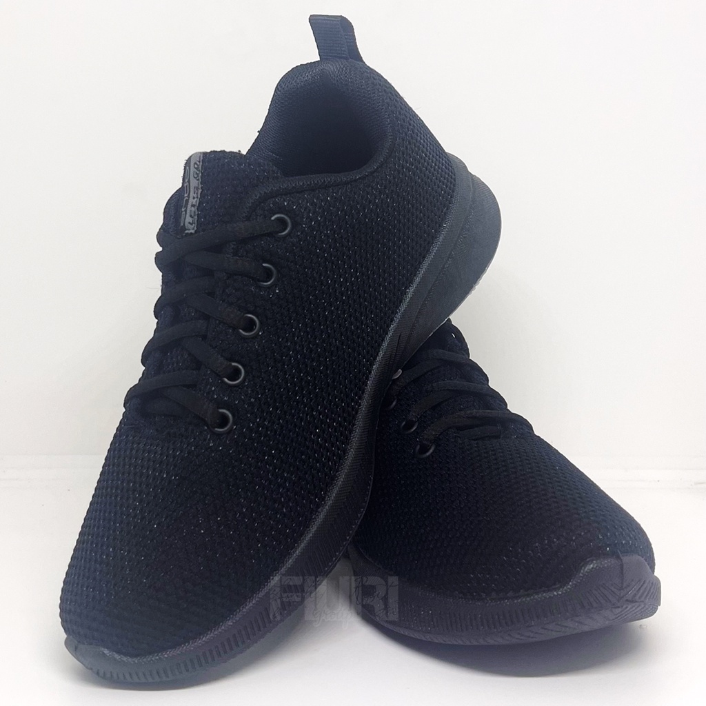 FIURI - ANDO ORIGINAL - BSC 32 33-40 FULL HITAM - SEPATU SNEAKERS SPORT KANVAS SOL KARET WANITA PRIA - SEPATU KETS TRENDY ANAK PEREMPUAN LAKI-LAKI - SEPATU OLAHRAGA LARI FITNES SENAM KERJA KULIAH SEKOLAH SD SMP SMA BERTALI CEWEK COWOK MURAH PROMO DISKON