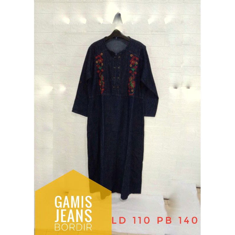 Gamis Jeans Bordir