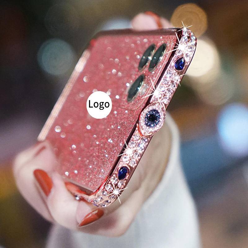 Casing iPhone 13 12 11 Pro MAX XS MAX XR frame metal Hias Berlian Imitasi