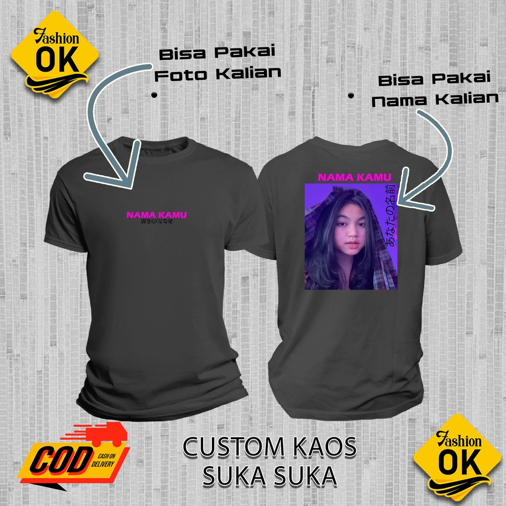 kaos pria kaos wanita kaos foto sendiri t-shirt kaos foto estetik ONLY kaos custom foto sendiri kata