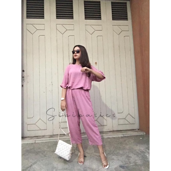 SIBIBASICS - Setelan Polos Wanita Dewasa Bahan Rayon Premium Kekinian Terbaru One Set Korean Style