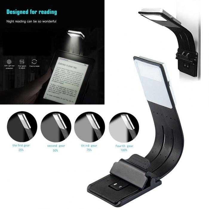 sell Lampu Baca LED Detachable Flexible Clip Bookmark Lights - KD-20 - Hitam