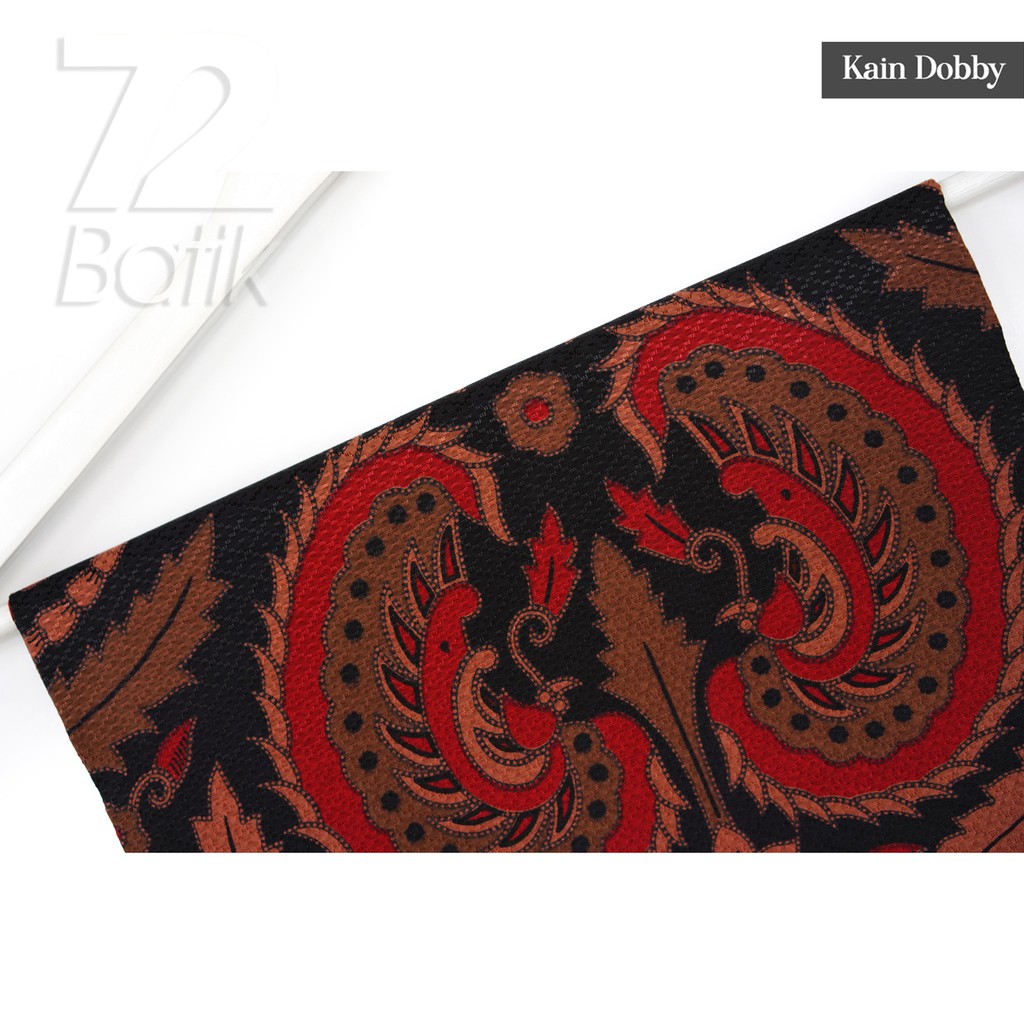 KAIN BATIK PREMIUM Dobby Motif Gurdo Warna Hitam Merah Orange Dolbi Dobi Doby Viscos 727124 Cap 72 Jarik Jarit Samping Kebat Panjang Batik Dobby Modern Premium Bahan Seragam Batik Pernikahan Kantor Keluarga Murah Kamen Jadi Batik Bali Lembaran