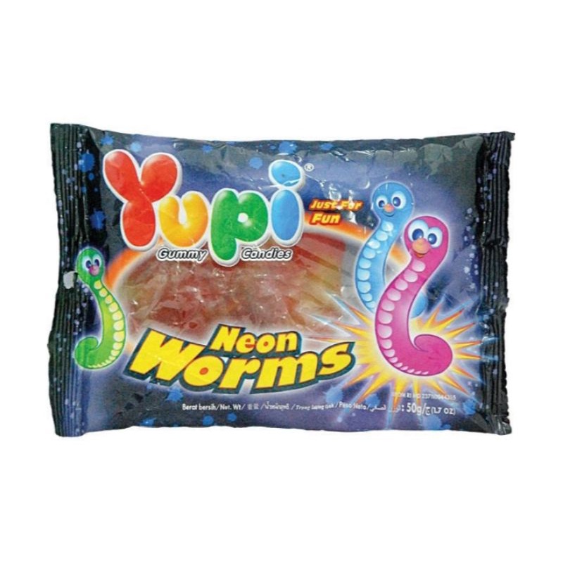 

yupi gummy candies neon worms 45gr