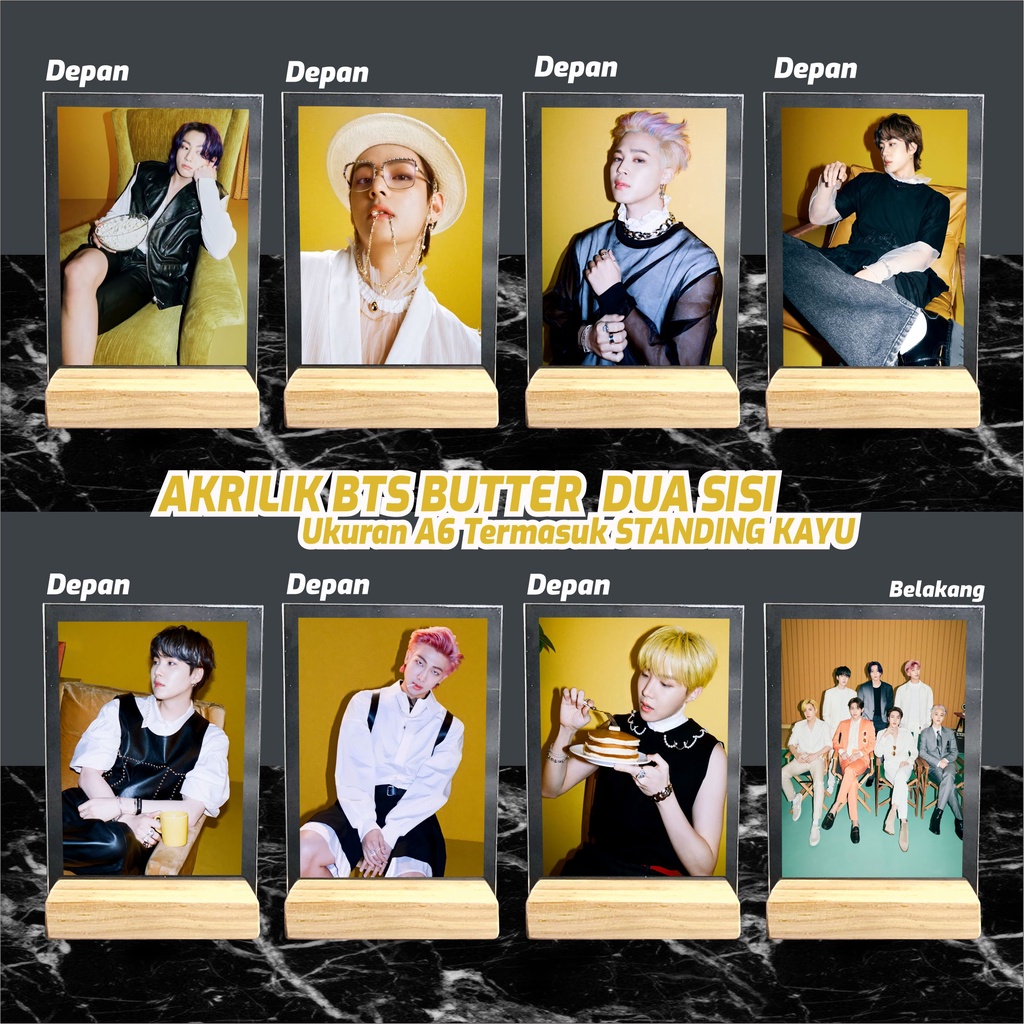 Akrilik Photo Kpop BTS Edisi BUTTER &amp; MAP OF THE SOUL ON:E CONCEPT // Gambar 2 sisi
