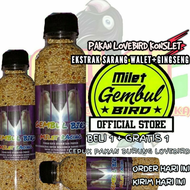 PAKAN LOVEBIRD KONSLET /  PAKAN LOVEBIRD /  PAKAN LOVEBIRD DOSIS TINGGI  /  MILET GEMBUL BIRD RACIKA