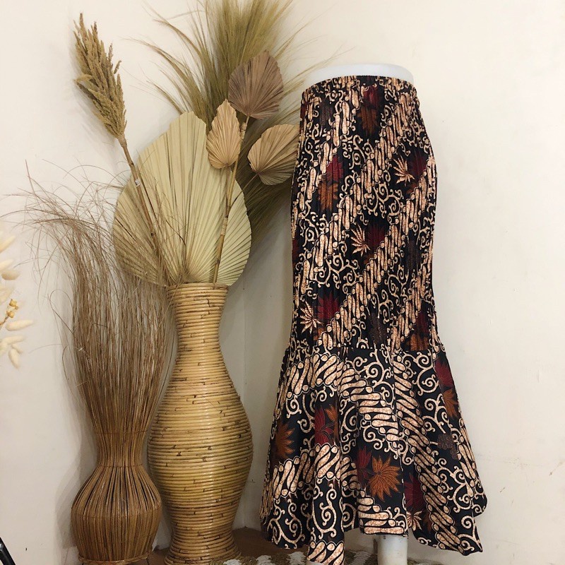 Rok duyung plisket batik / rok span / rok rempel / rok mermaid