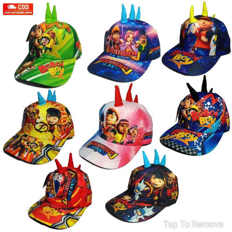 topi printing Boboiboy/topi Boboiboy / topi bordir anak/topi karakter bobiboy