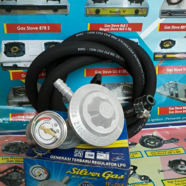 Regulator anti meledak winn gas silver  selang lpg 3 lapis iso 9001:2008