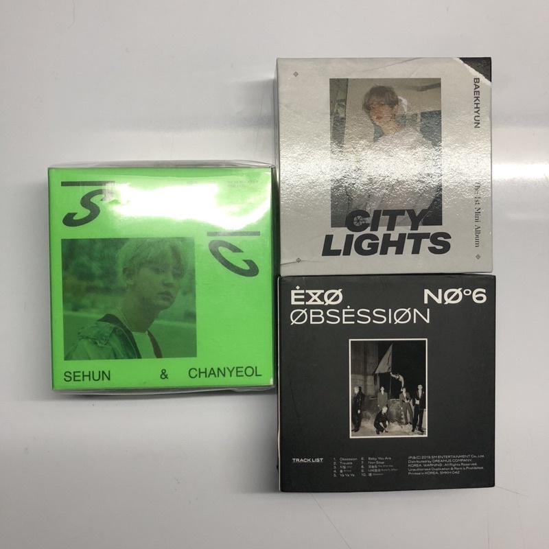 Album Kihno Only EXO SC Baekhyun WAL Chanyeol Green G Ver City Lights Obsession (NO PC)