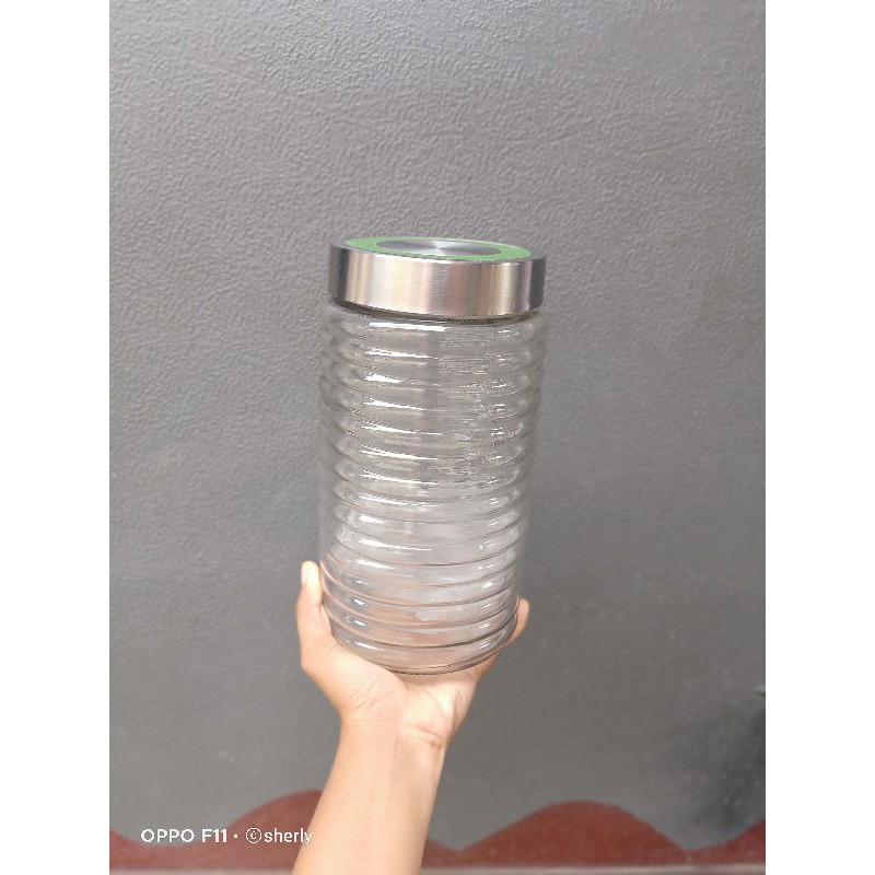 TOPLES PANJANG KACA TUTUP STAINLESS MOTIF ULIR