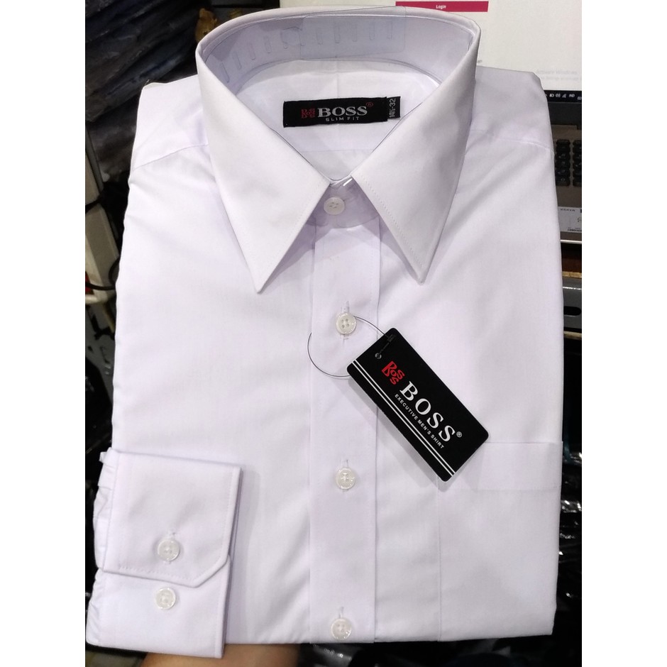 Kemeja Pria Lengan Pendek Ks31 Katun Dixmont Hem Motif Formal S 1672DR Boss Putih Panjang Slimfit Pl