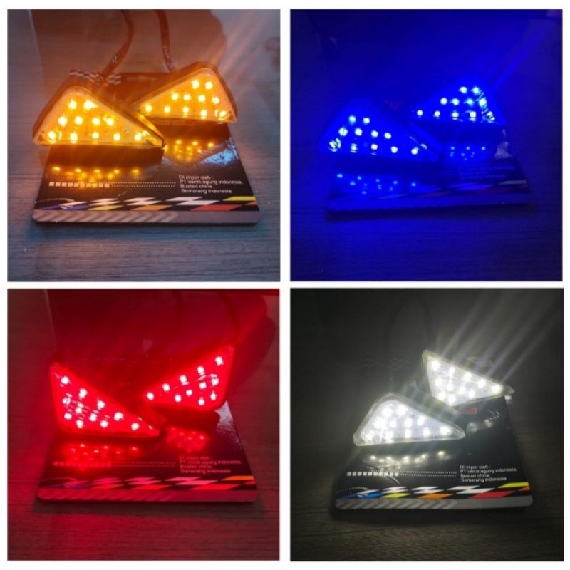 Sen Tempel Segitiga LED kymoto Buat R15 V3/Cbr150r/Gsx150/Ninja250 Karbu/Ninja250 Rr Mono