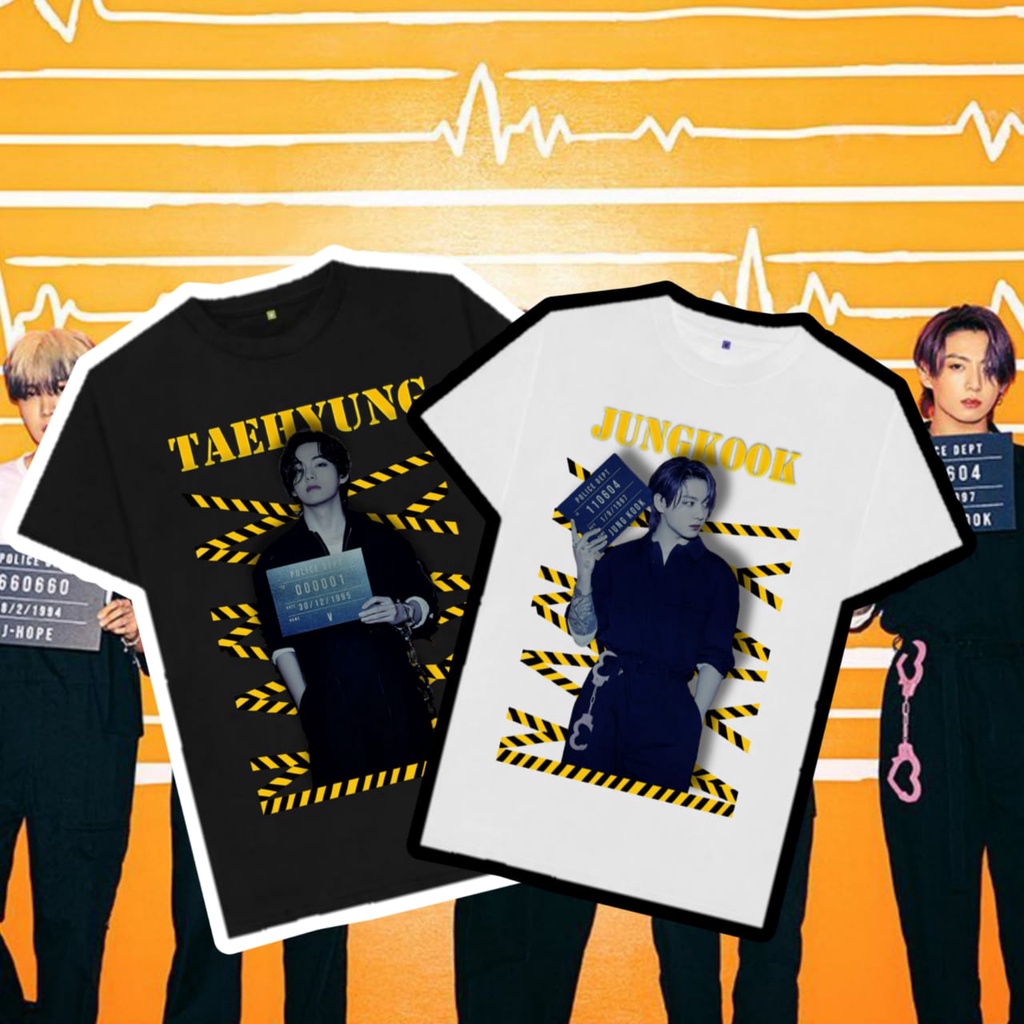 KAOS BTS POLICE LINE TSHIRT - KAOS BTS OVERSIZE - SWEATER BTS - KAOS BTS JUNGKOOK - KAOS BTS SUGA - 