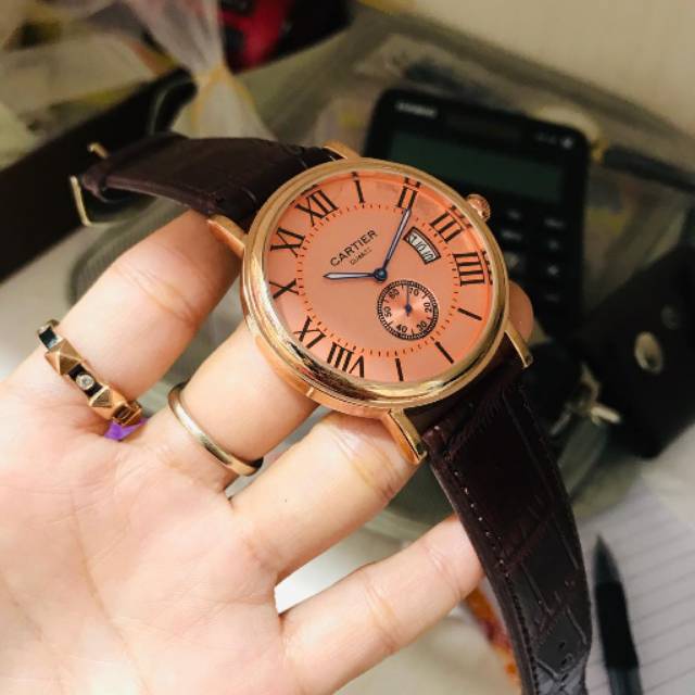 Jam Tangan Cartier Kulit Detik Aktif