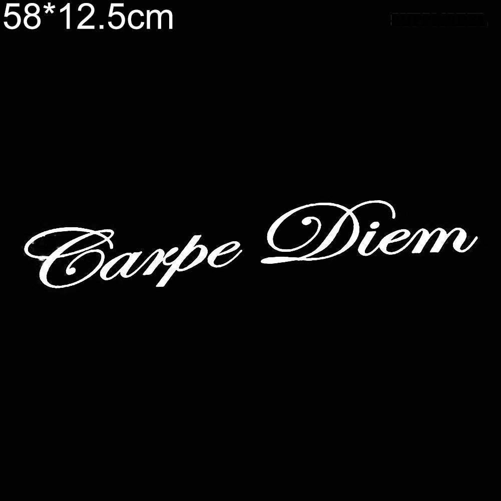 Carpe Diem Sticker Decal Dekorasi Kaca Depan Mobil Motif Tulisan Carpe