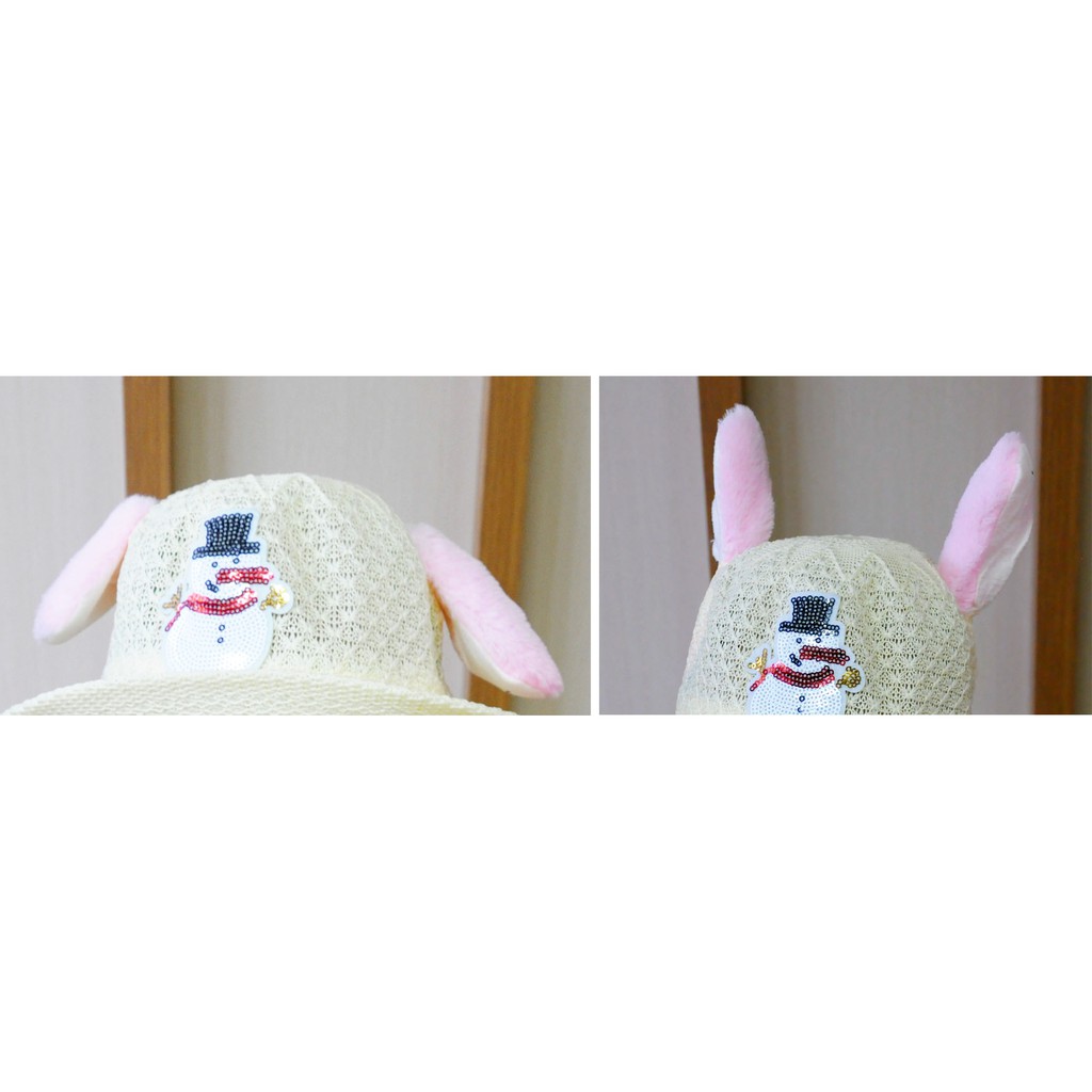 Topi Pantai Anak Bunny Ear Dance LED Topi Unik Lucu 0521