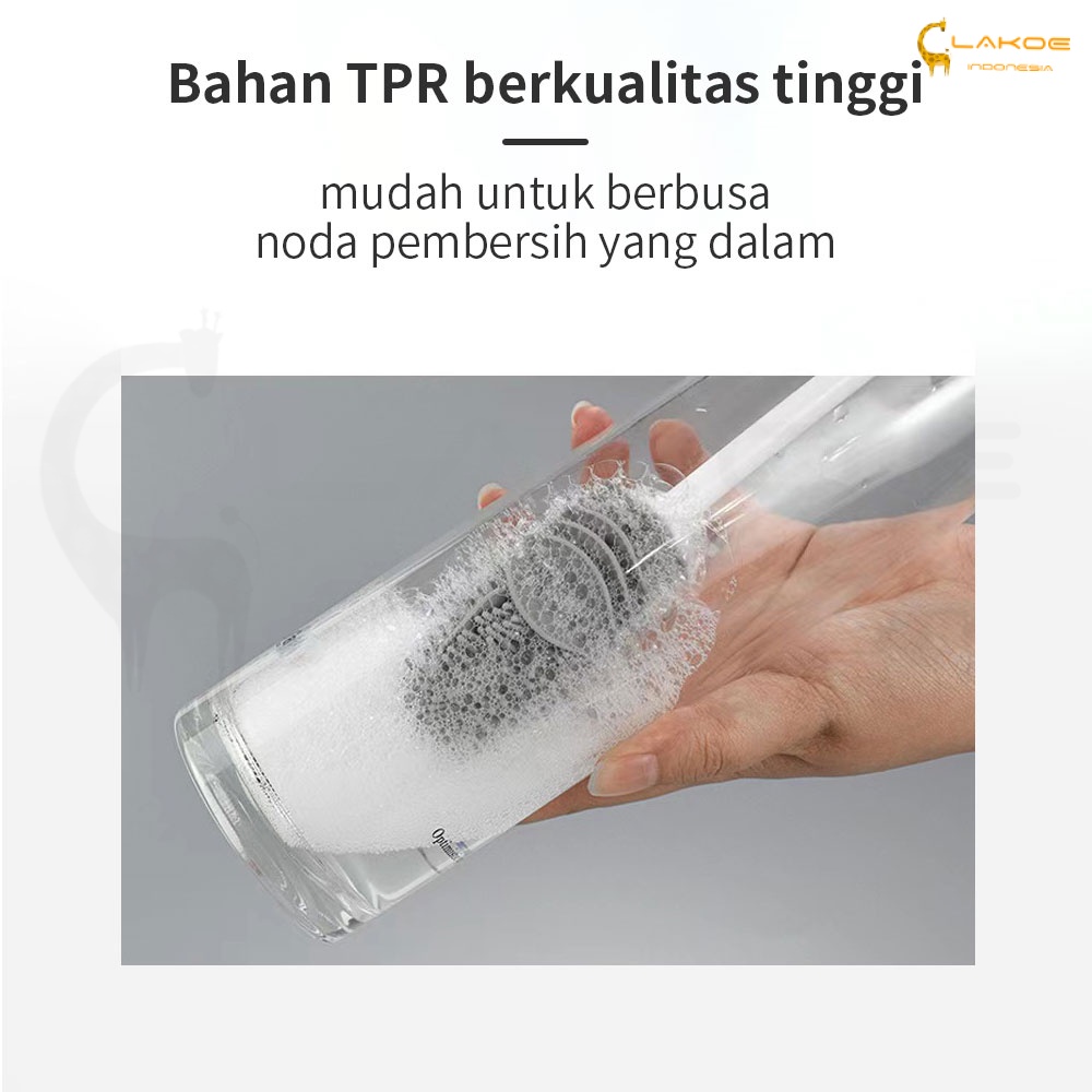 LAKOE Sikat pembersih botol bahan Silikon Gagang Panjang