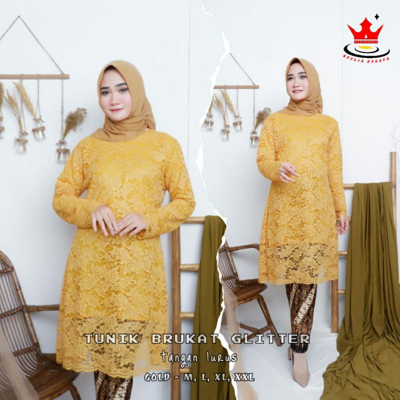 IndahKebaya | SETELAN KEBAYA DAHLIA BROKAT / KEBAYA KURUNG MODERN / TUNIK BROKAT JUMBO/KEBAYA MUSLIM