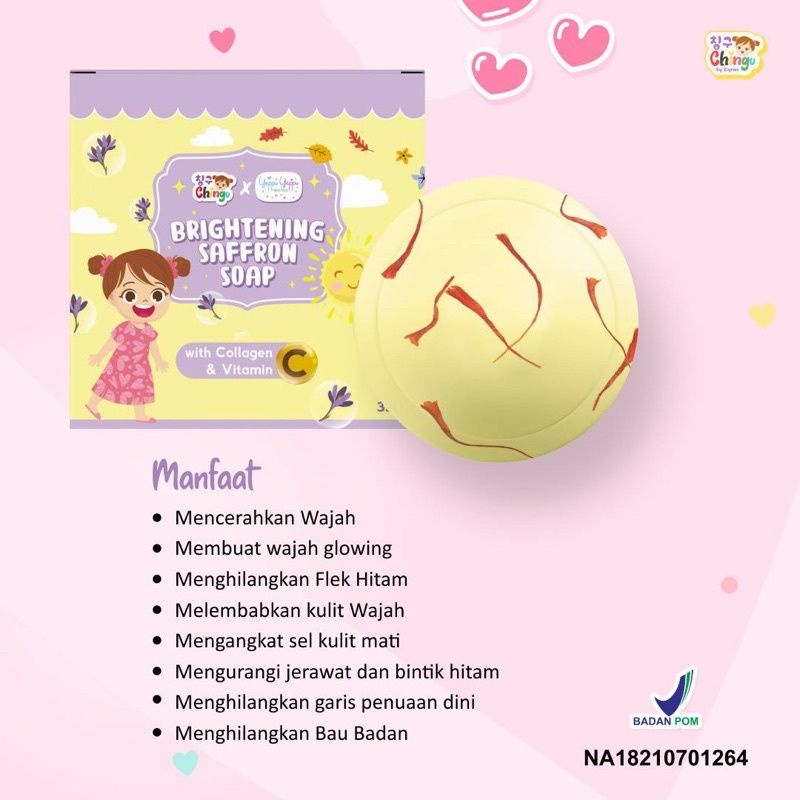 READY (BPOM) BRIGHTENING SOAP CHINGU BY KIYOWO WITH COLLAGEN &amp; VITAMIN C 35GR