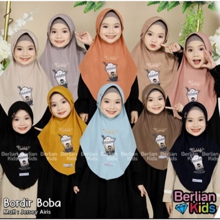 jilbab anak boba / hijab anak bergo anak boba /boba kuda foni tali kepang