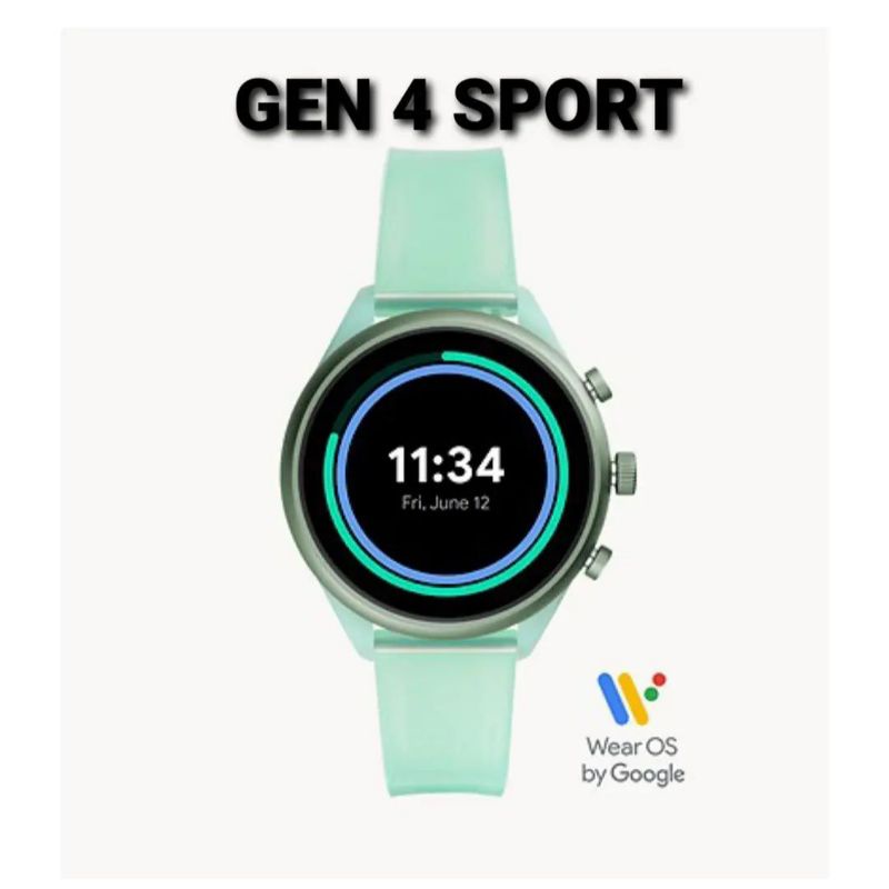 Jam Fossl Gen 4 Sport Mint Silicone Smartwatch FTW6057 Original