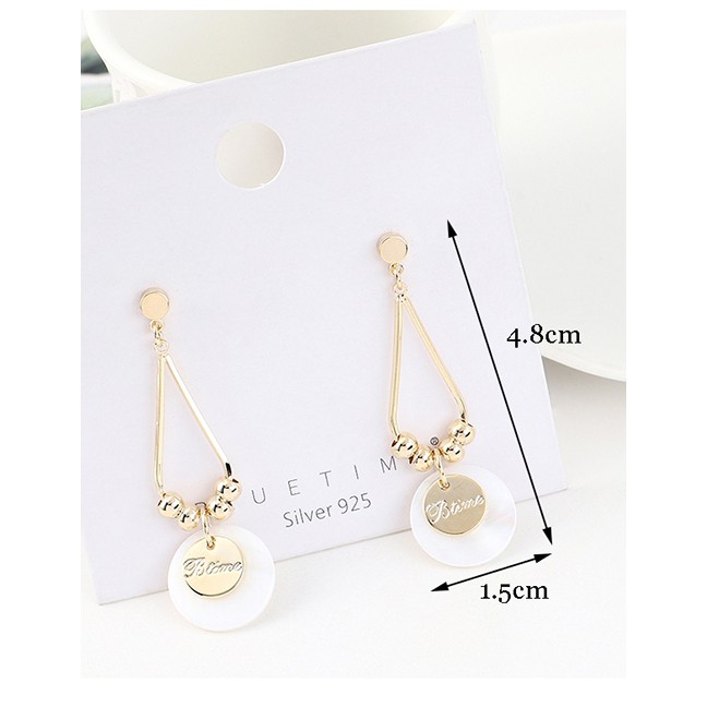 LRC Anting Tusuk Fashion Golden Real Gold Plated S925 Silver Pin Earrings Y63034