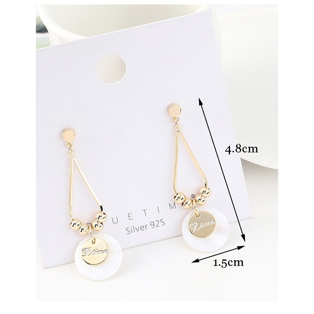 LRC Anting Tusuk Fashion Golden Real Gold Plated S925 Silver Pin Earrings Y63034