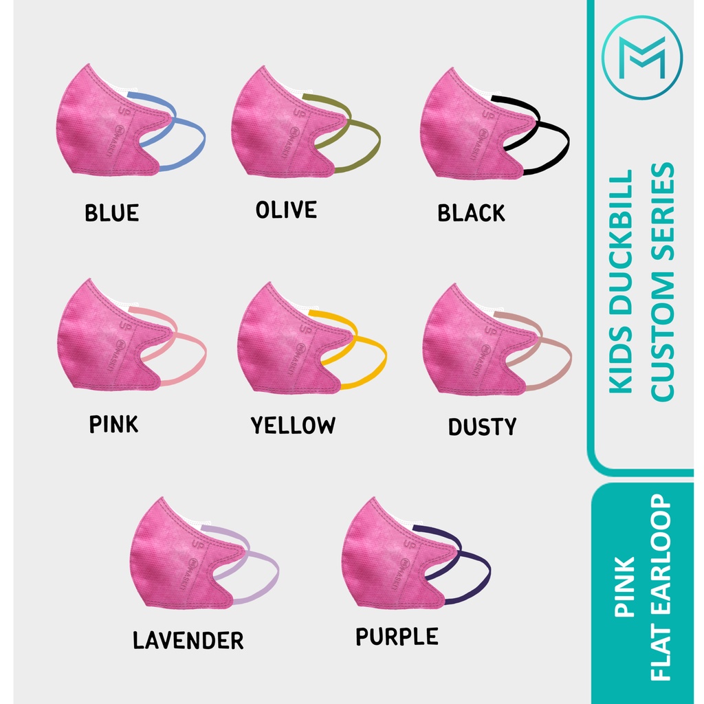 Masker Anak Duckbill Custom Warna Maskit - Masker Pink