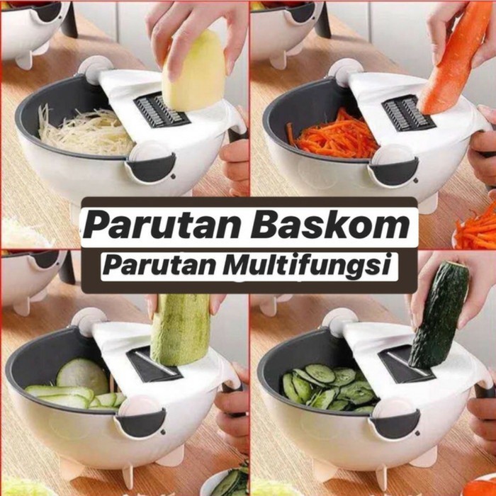 VOM Parutan Baskom Serbaguna Multifungsi - Vegetable Basket Cutter 0684