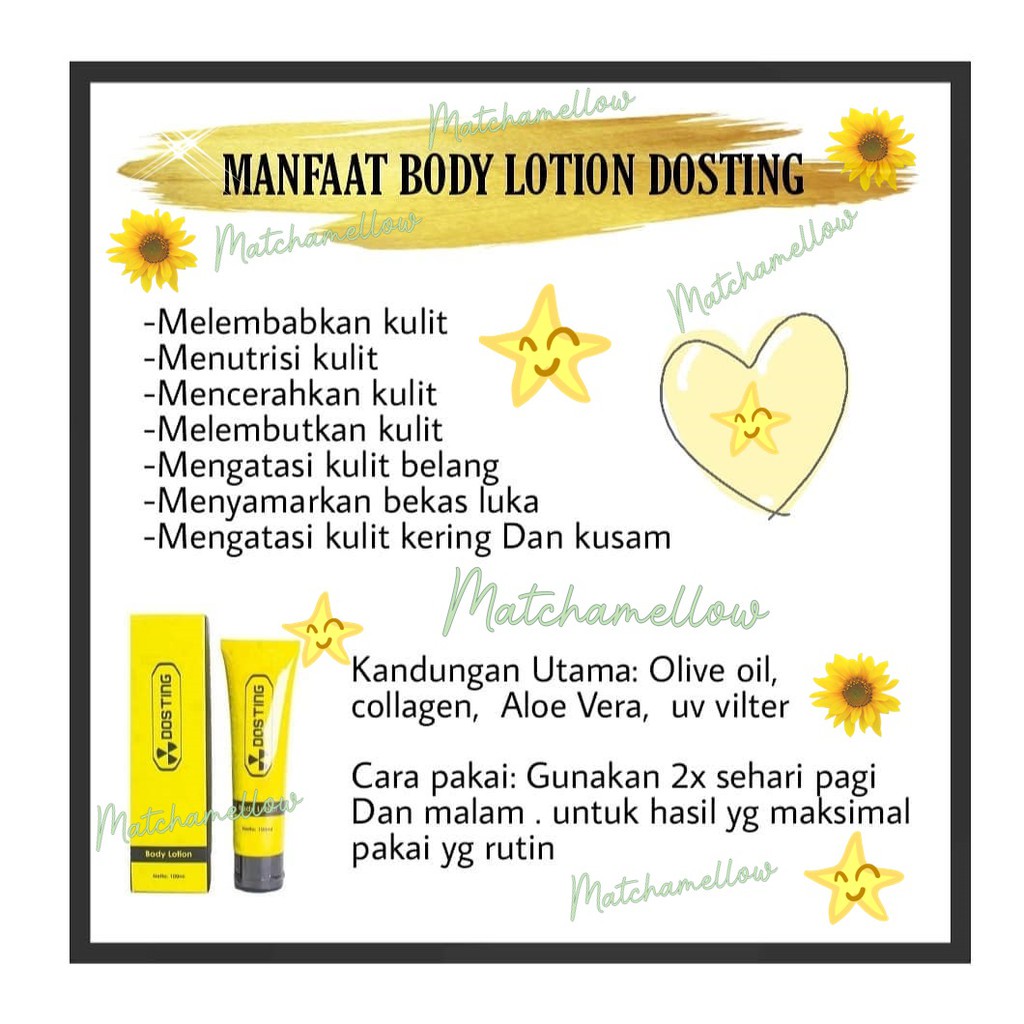 ❄️MATCHA❄️ DOSTING BODY LOTION ORIGINAL BPOM / DOSTING SABUN PEMUTIH AMAN BPOM