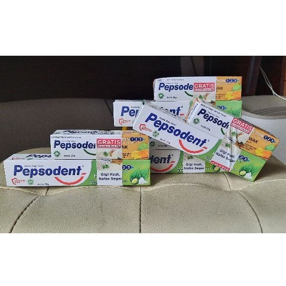 Pepsodent ACT123 Herbal 75g Free Pepsodent Siwak 25g