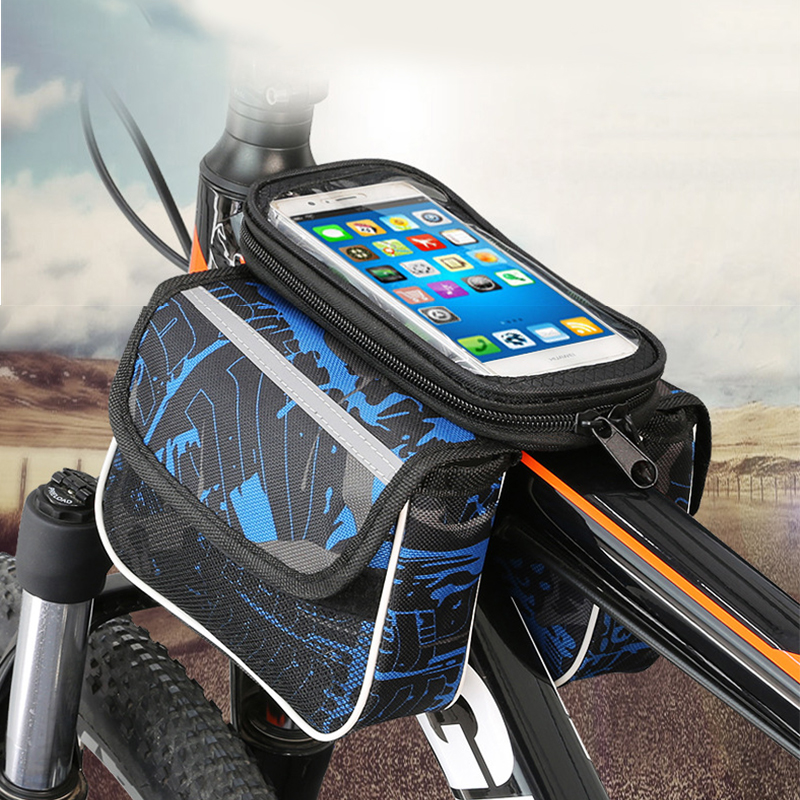 Bicycle Bag Touch Screen Waterproof Reflective Bicycle Frame Bag