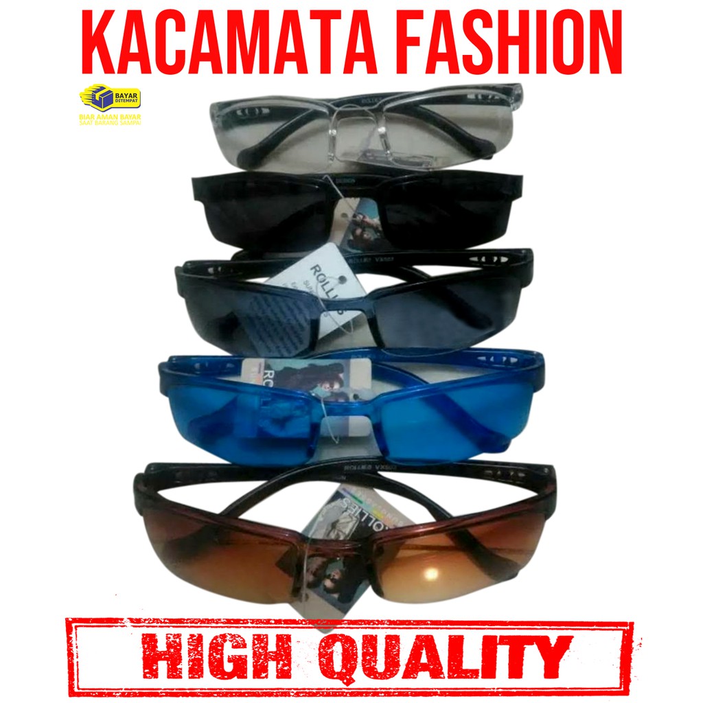 Kacamata Fashion Anti UV Kacamata Gaya Pria dan Wanita Sunglasses Unisex Kaca mata Normal