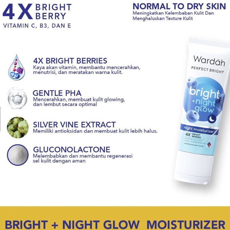 (NEW) WARDAH PERFECT BRIGHT NIGHT GLOW MOISTURIZER