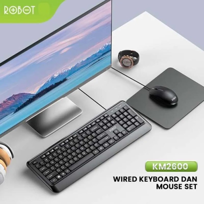 Robot KM2600 Keyboard &amp; Mouse Kabel Komputer / Laptop Combo