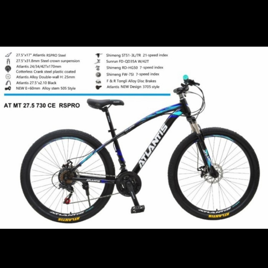 [EKA JAAYA SEPEDA] Sepeda Gunung 27.5 Atlantis 730 Cakram 21Sp sepeda MTB 27.5 ATLANTIS