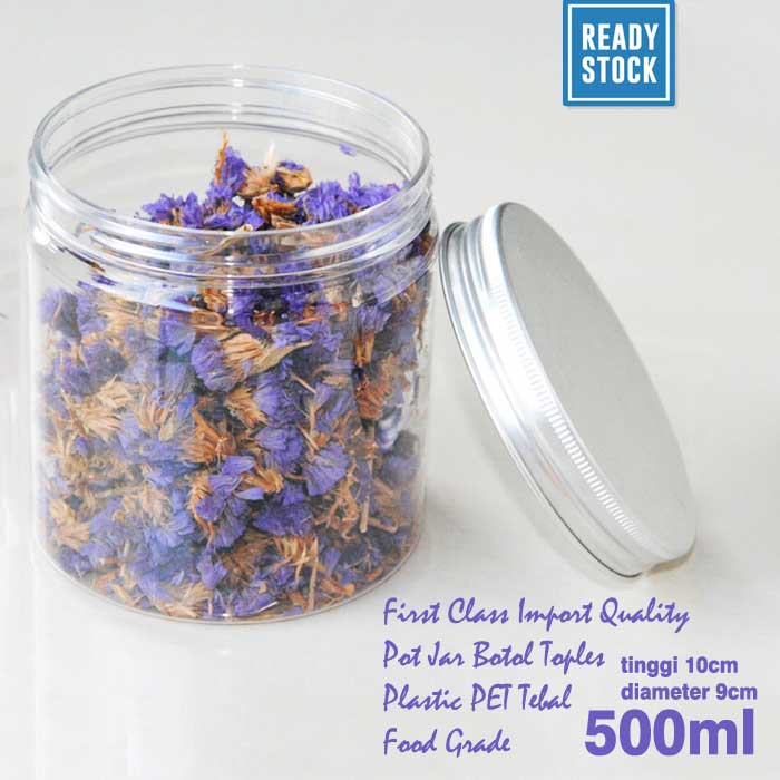 Botol Toples Jar Gelato Plastik 500ml Wadah Kotak Makanan Serbaguna Toples Kue Kering 500 gram