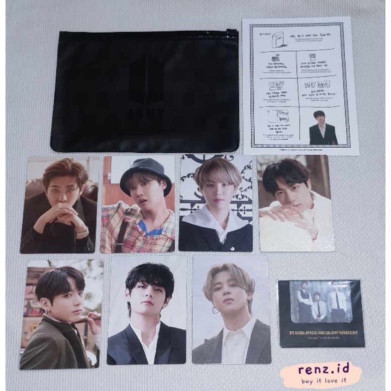 BTS 7th army kit - pouch, user guide, bookmark, mpc official