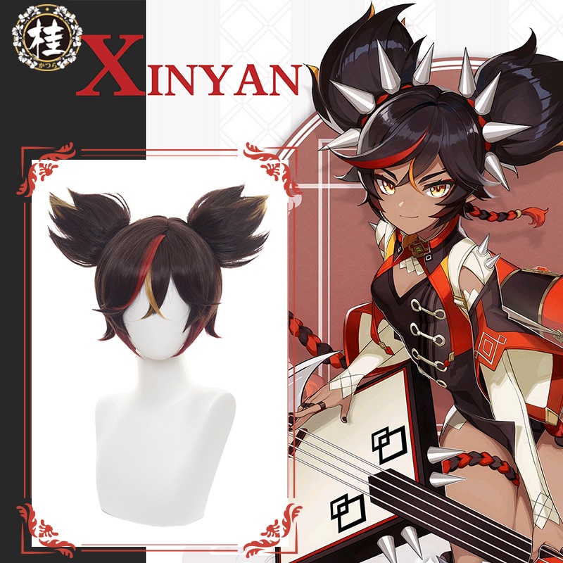 PREORDER UWOWO Game Genshin Impact Cosplay Xinyan Wig for Women Halloween Suit Sexy Outfits Brown Gr