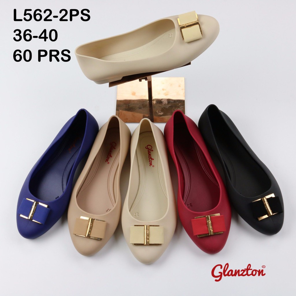 L562-2PS Sepatu Teplek Pita Kotak Glanzton