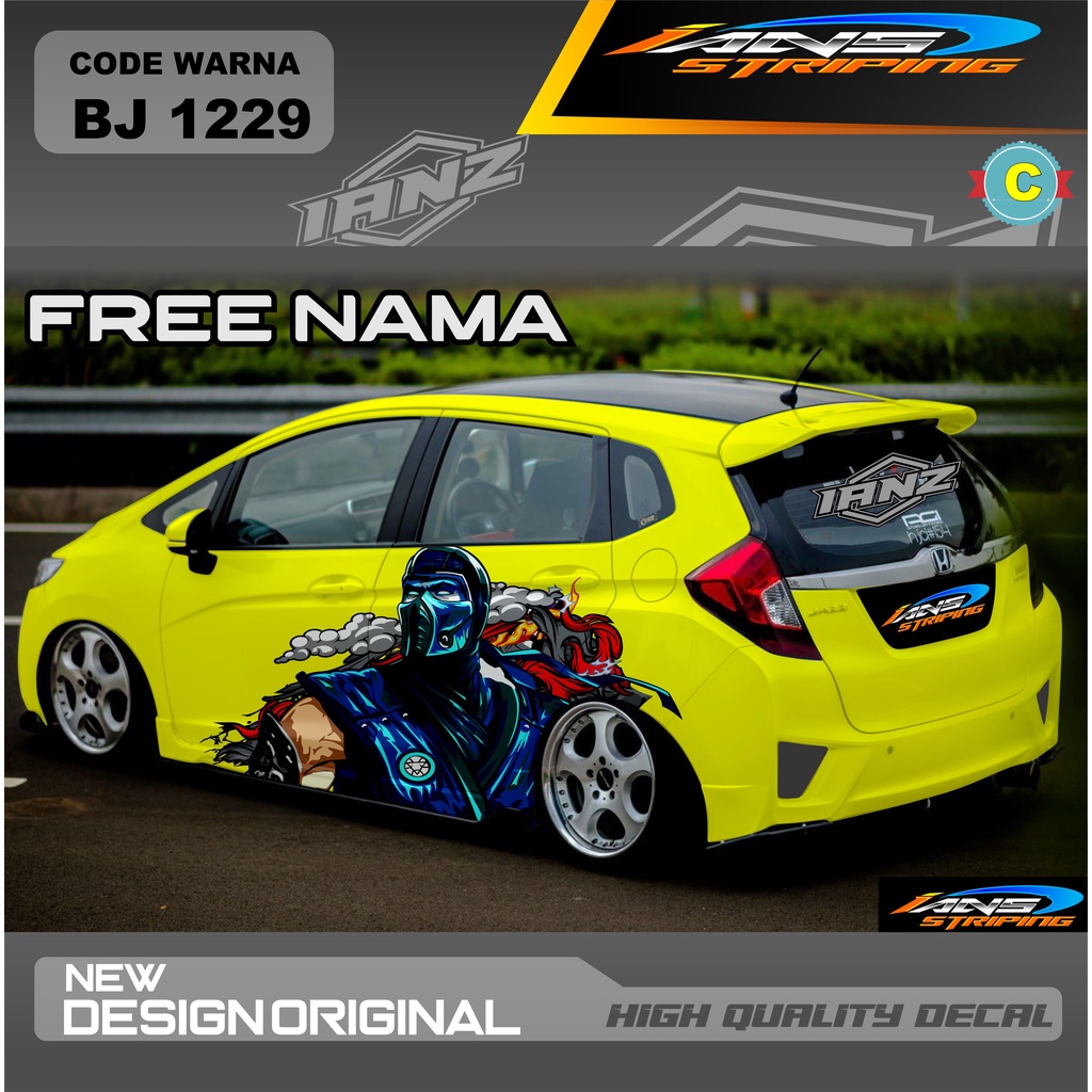 DECAL STICKER MOBIL HONDA JAZZ / STIKER DECAL MOBILIO / VARIASI DECAL MOBIL AGYA / DECAL STIKER AYLA