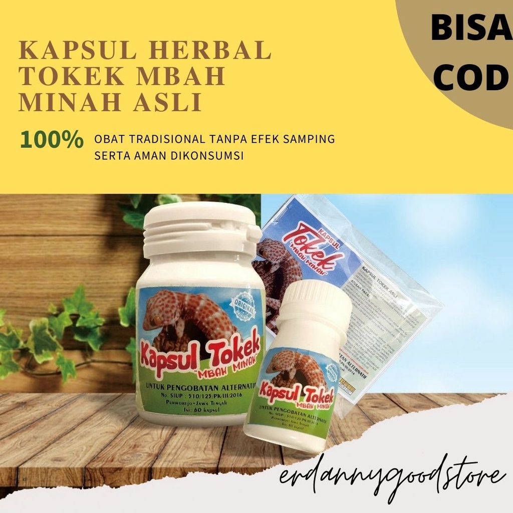 

STOK TERBARU 100% ORIGINAL !!! erdannygoodstore✅ KAPSUL HERBAL TOKEK MBAH MINAH ASLI 100% Isi 30 | Terbuat dari 100% daging tokek asli yang dihaluskan dan dikemas dalam bentuk kapsul /kapsul BANYAK MANFAAT