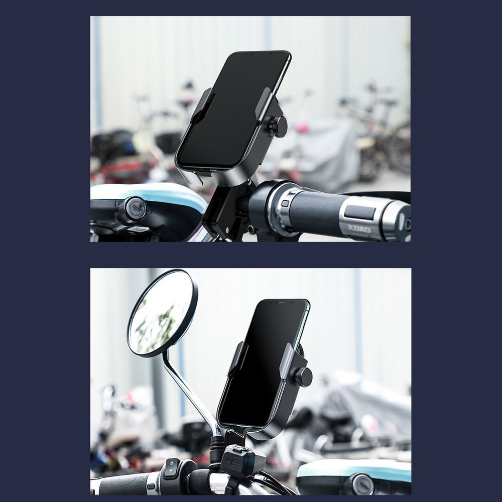 BASEUS ORIGINAL Armor Motorcycle Bicycle Phone Holder Sepeda Motor Bike Standing Stang Bracket Duduk