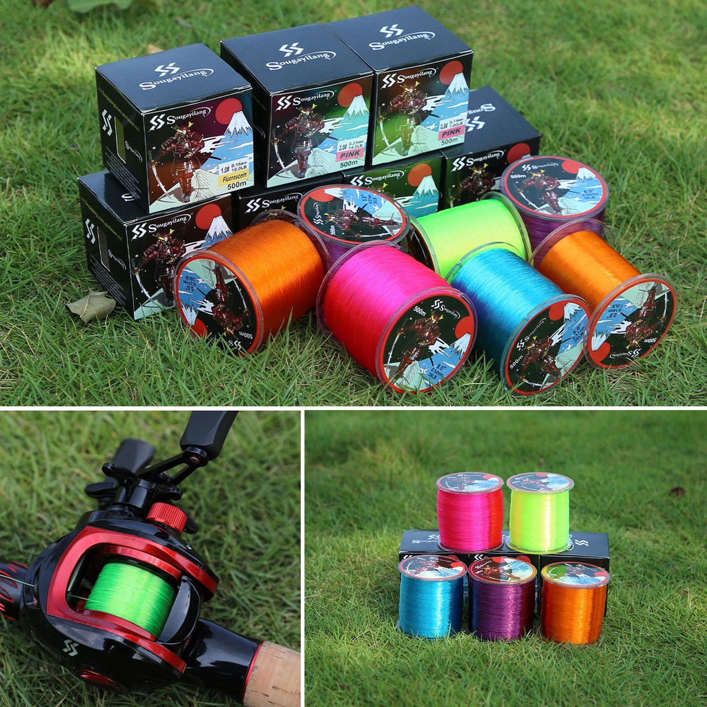 Sougayilang 500m (5Color) New Nylon Fishing Line  Super Strong Fishing Line 7-38LB Colorful Fishing Line Pancing
