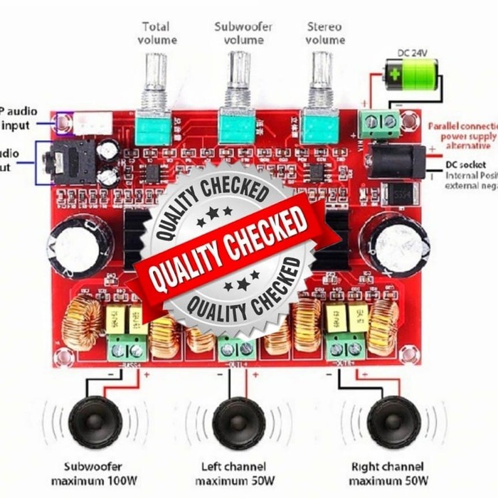 2.1 Class D Power Amplifier TPA3116 TPA3116D2 2 x 50W + 100W Subwoofer