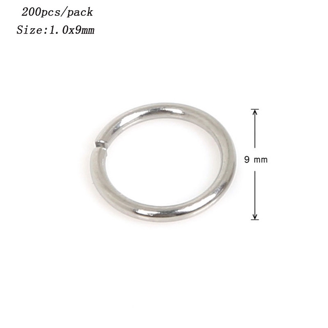 200pcs Jump Ring Bahan Stainless Steel Ukuran 4 / 5 / 6 / 7 / 8 / 9 / 10mm Untuk Membuat Perhiasan