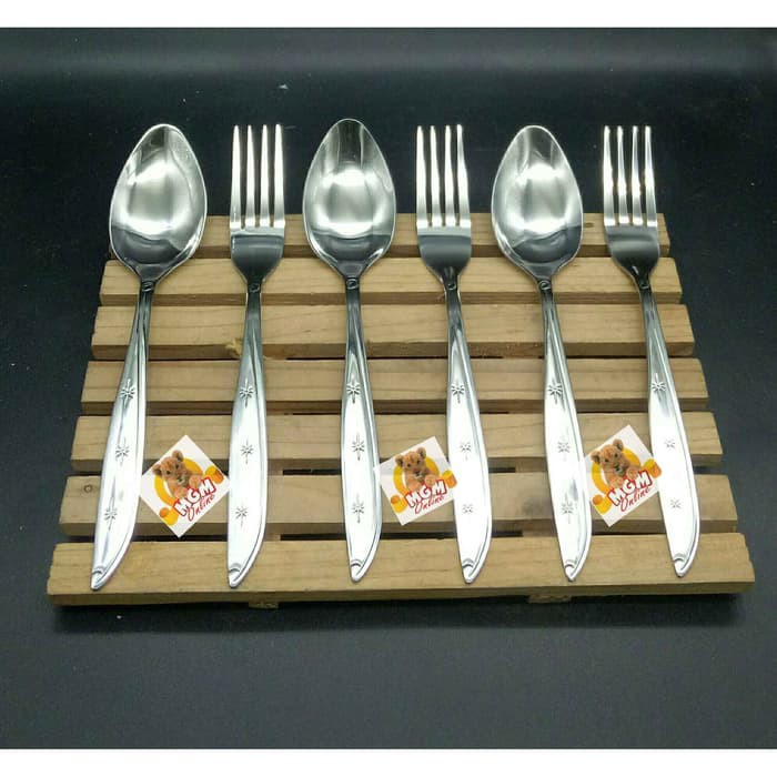 Garpu Makan Rumah TEBAL Stainless Steel per 6pc - Garpu Makan Dollll